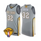 Men's Nike Cleveland Cavaliers #32 Jeff Green Authentic Gray 2018 NBA Finals Bound NBA Jersey - City Edition