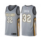 Men's Nike Cleveland Cavaliers #32 Jeff Green Swingman Gray NBA Jersey - City Edition