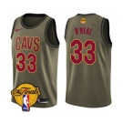 Men's Nike Cleveland Cavaliers #33 Shaquille O'Neal Swingman Green Salute to Service 2018 NBA Finals Bound NBA Jersey