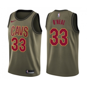 Men's Nike Cleveland Cavaliers #33 Shaquille O'Neal Swingman Green Salute to Service NBA Jersey