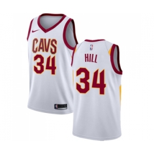 Men's Nike Cleveland Cavaliers #34 Tyrone Hill Swingman White Home NBA Jersey - Association Edition