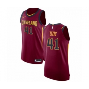 Men's Nike Cleveland Cavaliers #41 Ante Zizic Authentic Maroon NBA Jersey - Icon Edition