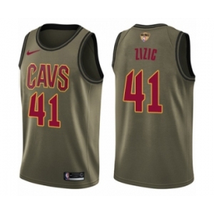 Men's Nike Cleveland Cavaliers #41 Ante Zizic Swingman Green Salute to Service 2018 NBA Finals Bound NBA Jersey