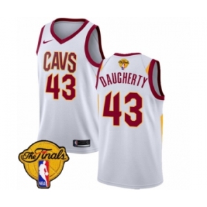 Men's Nike Cleveland Cavaliers #43 Brad Daugherty Authentic White 2018 NBA Finals Bound NBA Jersey - Association Edition