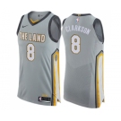 Men's Nike Cleveland Cavaliers #8 Jordan Clarkson Authentic Gray NBA Jersey - City Edition