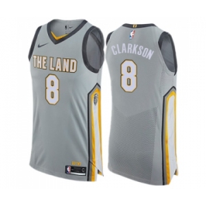 Men's Nike Cleveland Cavaliers #8 Jordan Clarkson Authentic Gray NBA Jersey - City Edition