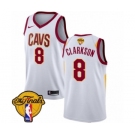 Men's Nike Cleveland Cavaliers #8 Jordan Clarkson Authentic White 2018 NBA Finals Bound NBA Jersey - Association Edition