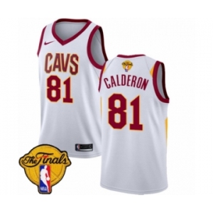 Men's Nike Cleveland Cavaliers #81 Jose Calderon Authentic White 2018 NBA Finals Bound NBA Jersey - Association Edition
