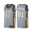 Men's Nike Cleveland Cavaliers #81 Jose Calderon Swingman Gray NBA Jersey - City Edition