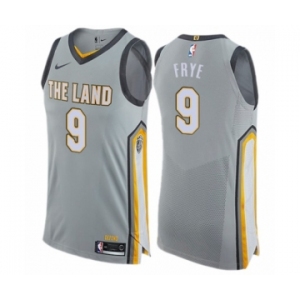Men's Nike Cleveland Cavaliers #9 Channing Frye Authentic Gray NBA Jersey - City Edition