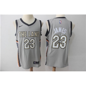 Nike Cavaliers #23 LeBron James Gray Nike City Edition Swingman Jersey