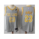 Nike Cleveland Cavaliers #23 LeBron James Gray NBA Swingman City Edition Jersey