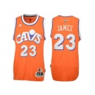 adidas Cleveland Cavaliers #23 LeBron James Orange Hardwood Classics Swingman Jersey