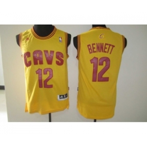 nba cleveland cavaliers #12 bennett yellow[revolution 30 swingman]