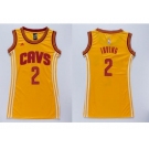 NBA Women Cavaliers #2 Kyrie Irving Gold Dress Stitched Jerseys