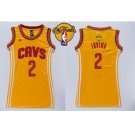 NBA Women Cavaliers #2 Kyrie Irving Gold The Finals Patch Dress Stitched Jerseys