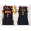 NBA Women Cavaliers #2 Kyrie Irving Navy Blue The Champions Patch Dress Stitched Jerseys