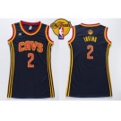 NBA Women Cavaliers #2 Kyrie Irving Navy Blue The Finals Patch Dress Stitched Jerseys