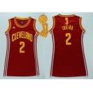 NBA Women Cavaliers #2 Kyrie Irving Red The Champions Patch Dress Stitched Jerseys