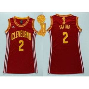 NBA Women Cavaliers #2 Kyrie Irving Red The Champions Patch Dress Stitched Jerseys