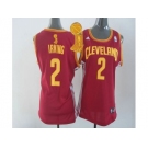 NBA Women Cavaliers #2 Kyrie Irving Red The Champions Patch Women's Road Stitched Jerseys