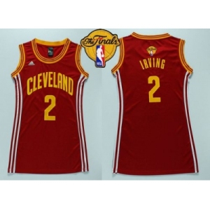 NBA Women Cavaliers #2 Kyrie Irving Red The Finals Patch Dress Stitched Jerseys