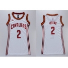 NBA Women Cavaliers #2 Kyrie Irving White Dress Stitched Jerseys