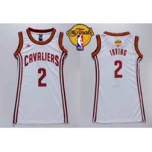 NBA Women Cavaliers #2 Kyrie Irving White The Finals Patch Dress Stitched Jerseys