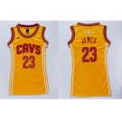 NBA Women Cavaliers #23 LeBron James Gold Dress Stitched Jerseys