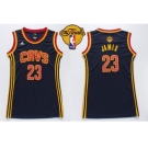 NBA Women Cavaliers #23 LeBron James Navy Blue The Finals Patch Dress Stitched Jerseys