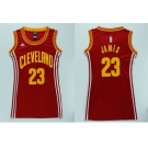 NBA Women Cavaliers #23 LeBron James Red Dress Stitched Jerseys