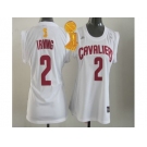 NBA Women Cleveland Cavaliers #2 Kyrie Irving White The Champions Patch Fashion Stitched Jerseys