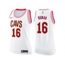 Women Nike Cleveland Cavaliers #16 Cedi Osman White Pink NBA Swingman Fashion Jersey