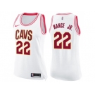 Women Nike Cleveland Cavaliers #22 Larry Nance Jr. White Pink NBA Swingman Fashion Jersey