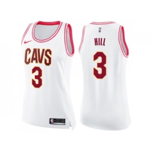 Women Nike Cleveland Cavaliers #3 George Hill White Pink NBA Swingman Fashion Jersey