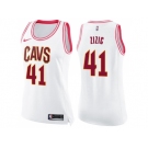 Women Nike Cleveland Cavaliers #41 Ante Zizic White Pink NBA Swingman Fashion Jersey