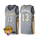 Women's Nike Cleveland Cavaliers #13 Tristan Thompson Swingman Gray 2018 NBA Finals Bound NBA Jersey - City Edition