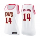 Women's Nike Cleveland Cavaliers #14 Terrell Brandon Swingman White Pink Fashion NBA Jersey