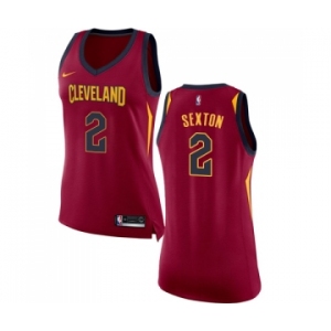 Women's Nike Cleveland Cavaliers #2 Collin Sexton Authentic Maroon NBA Jersey - Icon Edition