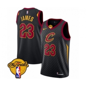 Women's Nike Cleveland Cavaliers #23 LeBron James Authentic Black 2018 NBA Finals Bound NBA Jersey Statement Edition