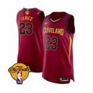 Women's Nike Cleveland Cavaliers #23 LeBron James Authentic Maroon 2018 NBA Finals Bound NBA Jersey - Icon Edition