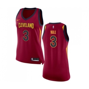 Women's Nike Cleveland Cavaliers #3 George Hill Authentic Maroon NBA Jersey - Icon Edition