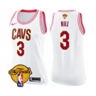 Women's Nike Cleveland Cavaliers #3 George Hill Swingman White Pink Fashion 2018 NBA Finals Bound NBA Jersey