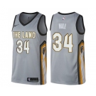 Women's Nike Cleveland Cavaliers #34 Tyrone Hill Swingman Gray NBA Jersey - City Edition