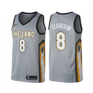 Women's Nike Cleveland Cavaliers #8 Jordan Clarkson Swingman Gray NBA Jersey - City Edition