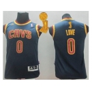 NBA Youth Revolution 30 Cleveland Cavaliers #0 Kevin Love Navy Blue The Champions Patch Stitched Jerseys