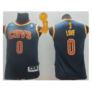 NBA Youth Revolution 30 Cleveland Cavaliers #0 Kevin Love Navy Blue The Champions Patch Stitched Jerseys