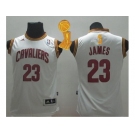NBA Youth Revolution 30 Cleveland Cavaliers #23 LeBron James White The Champions Patch Stitched Jerseys