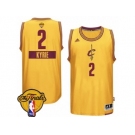 Youth Adidas Cleveland Cavaliers #2 Kyrie Irving Swingman Gold 2014-15 Christmas Day 2017 The Finals Patch NBA Jersey
