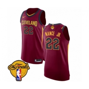 Youth Nike Cleveland Cavaliers #22 Larry Nance Jr. Authentic Maroon 2018 NBA Finals Bound NBA Jersey - Icon Edition